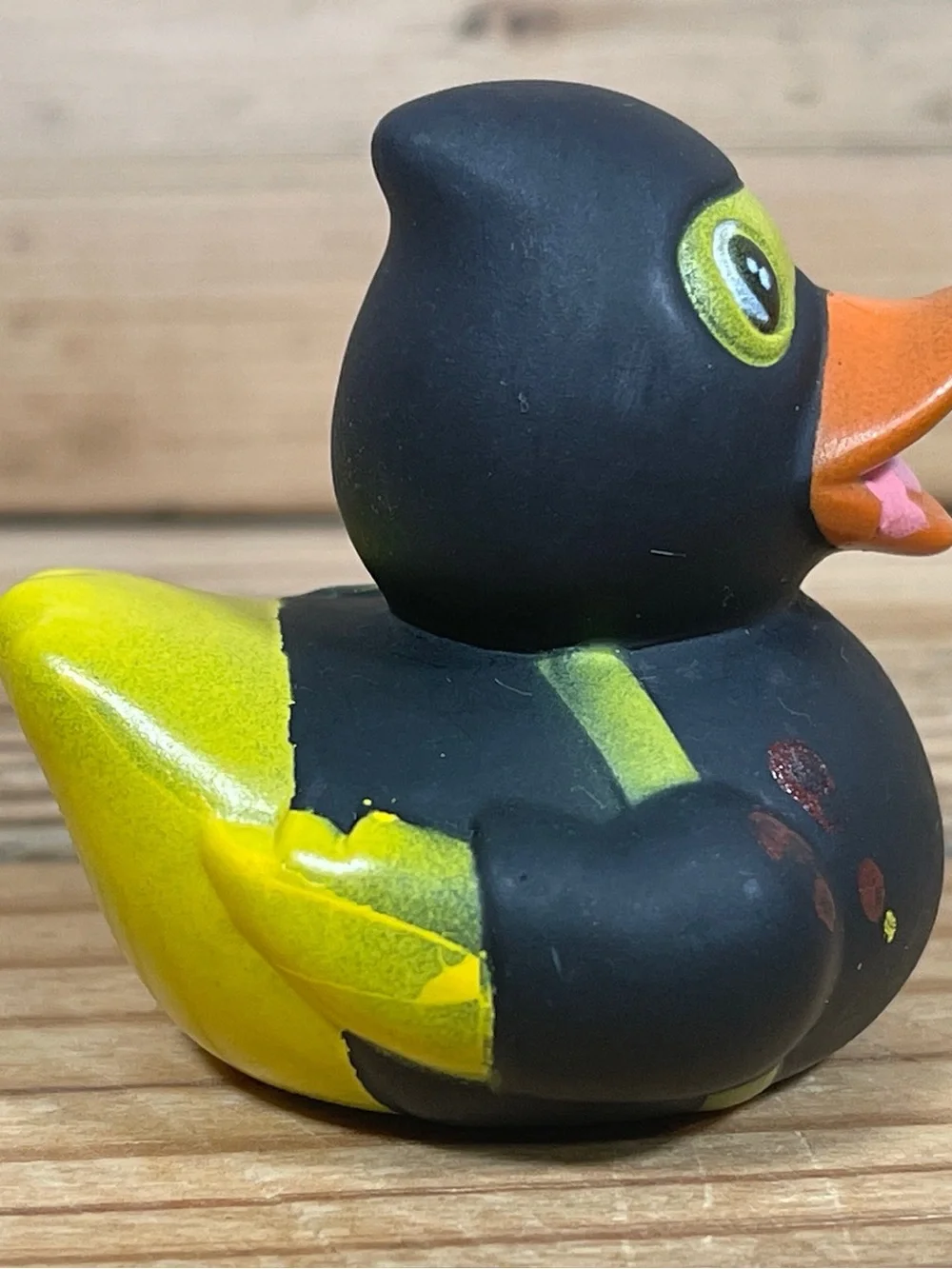 Black Yellow Ninja Rubber Ducky Bath Tub Squirter 3” Water Pool Swim Duck Figure